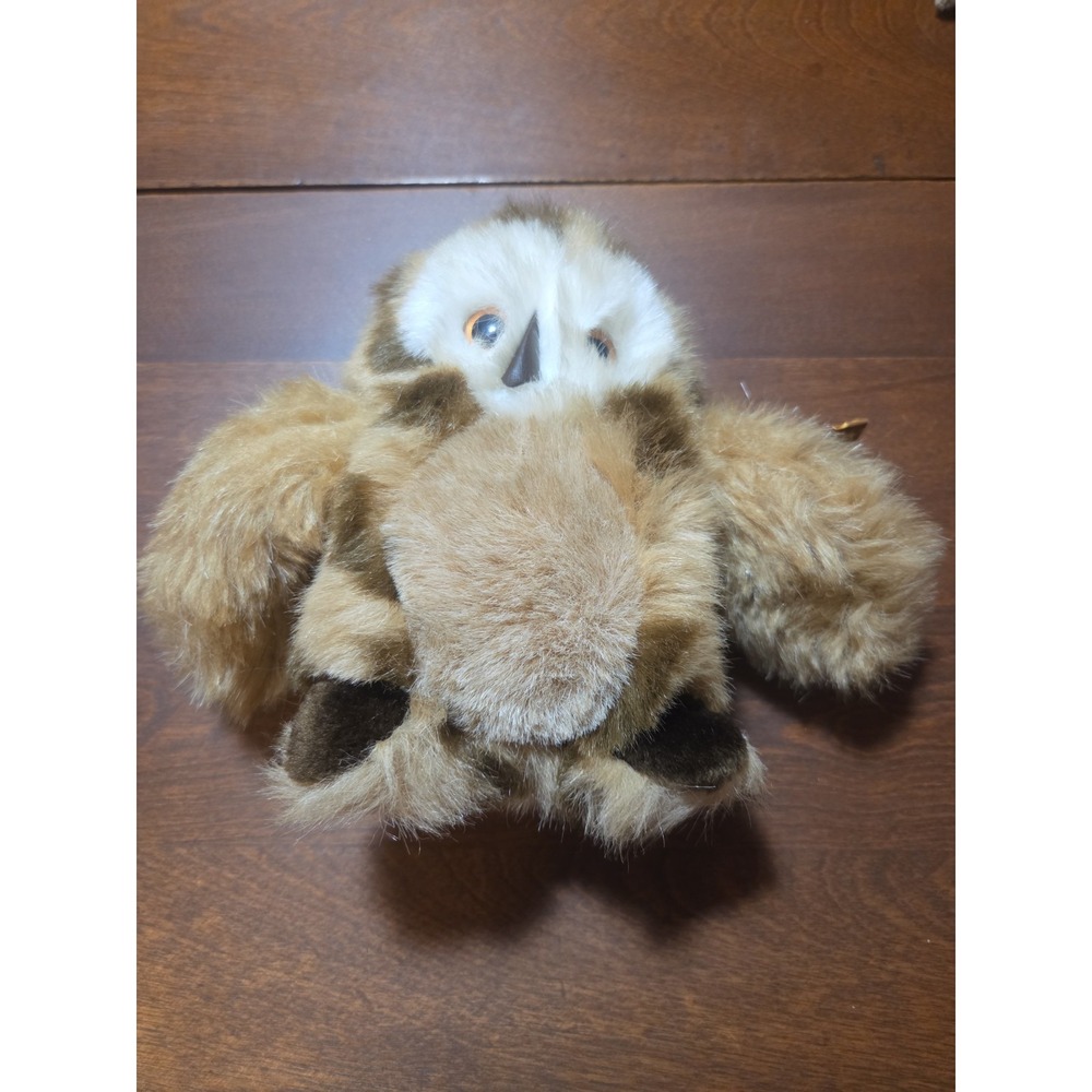 Vintage Gund Owl Plush Stuffed Animal 7" Hooter Brown Spotted Made In Korea